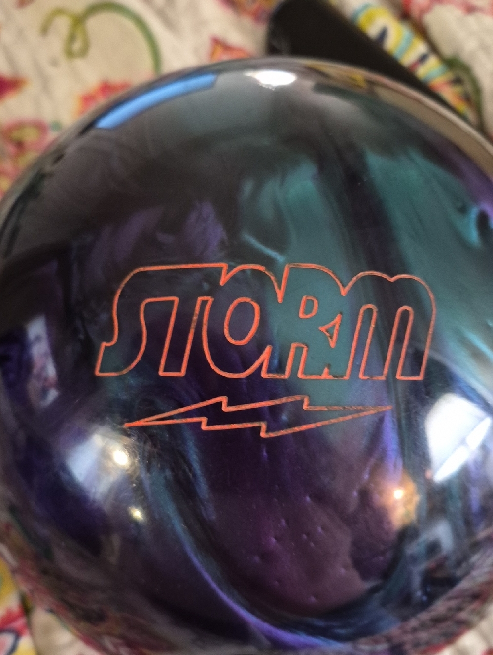 Tournament Storm Bowling Ball in Blue-Purple Swirl Pre-drilled USBC w Bag